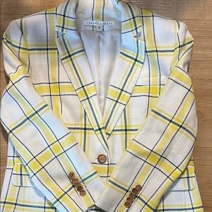 Veronica Beard Yellow and White Check Blazer